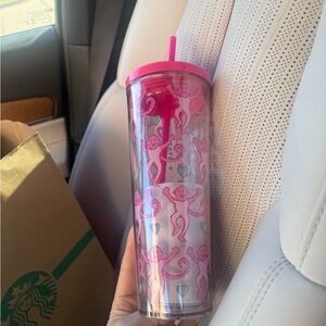 Pink Monkey Tumbler with Straw